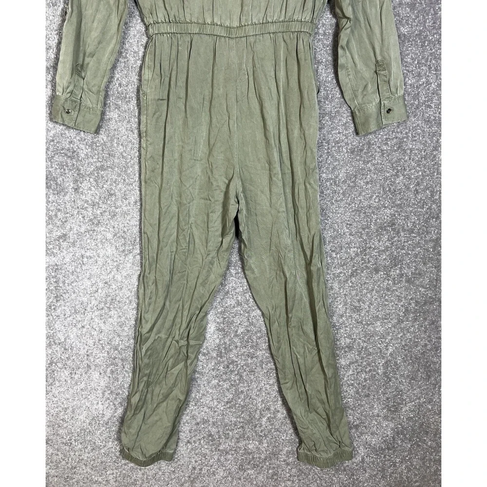 Old Navy Long Sleeve‎ Jogger Leg Utility Jumpsuit Girls Size XL 14 Green Pockets